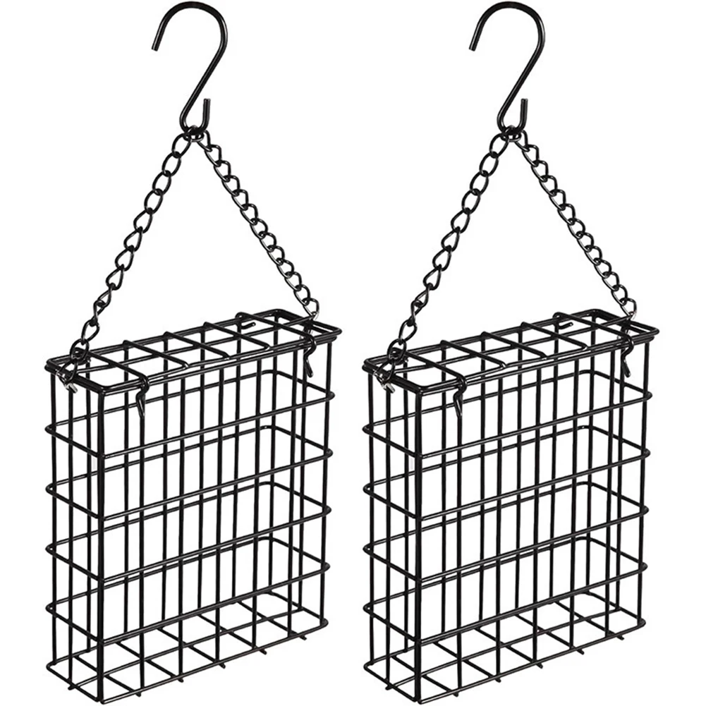 Functional Outdoor Bird Feeder Crafted from Solid Metal to Hold One Suet Cake and Withstand Seasonal Weather Conditions