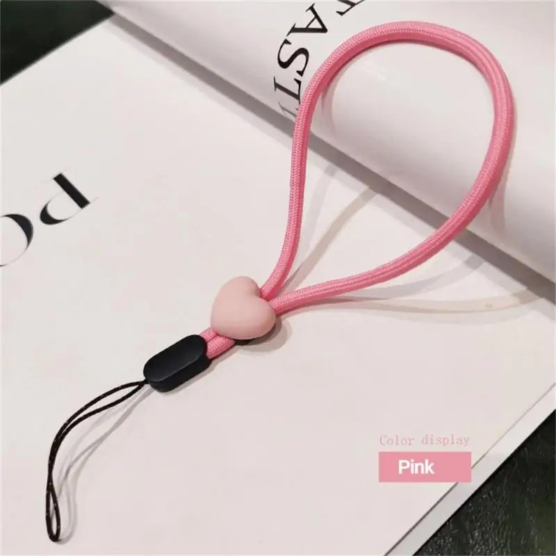 Fashion Mobile Phone Short Wrist Strap Peach Heart Resin Accessories Lanyard for Keys Phone Strap Elastic Mobile Phone Lanyard