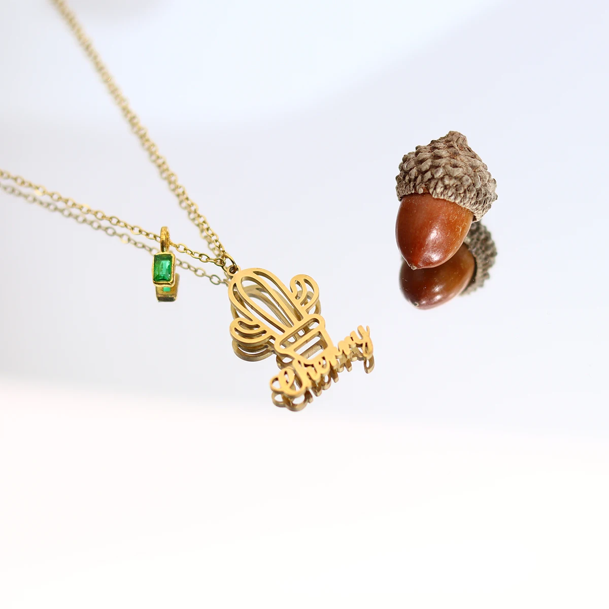 

Todorova Cute Custom Name Cactus Necklace Silver Tone Stainless Steel Creative Plant Jewelry For Women