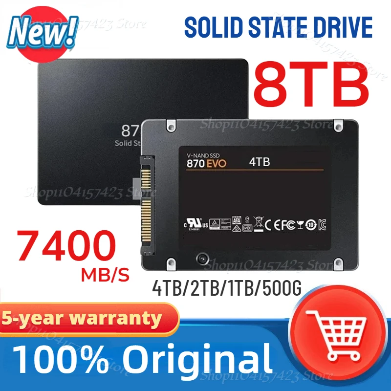 2025 New Original 8TB SSD 870EVO 1TB 2TB 4TB Internal Solid State Disk HDD Hard Drive SATA3 2.5 inch Laptop Desktop PS5 PC MLC