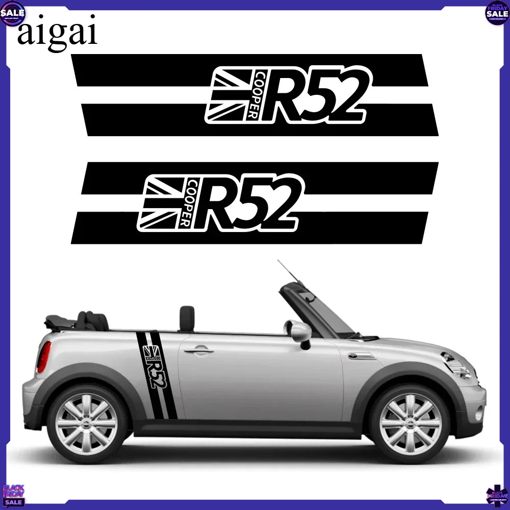 Car Door Side Sticker for MINI John Cooper S JCW R52 Convertible Works Racing Sport Style Decor Decal Auto Tuning Accessories