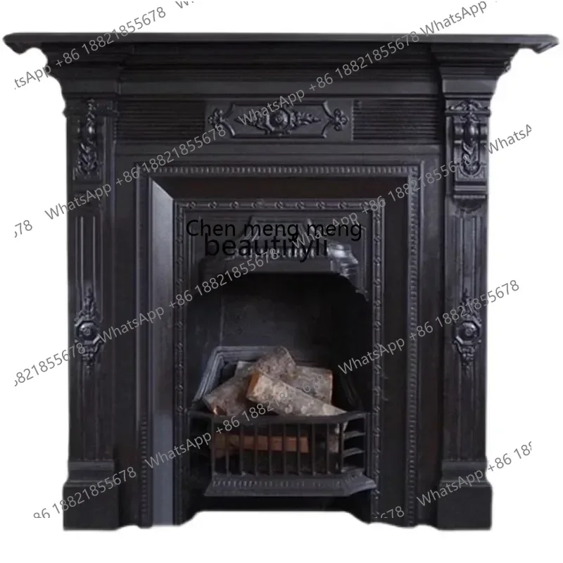 D178   French Decorative Cabinet Solid Wood Household Background Wall Fireplace Rack European Living Room Entrance Shelf Firepla