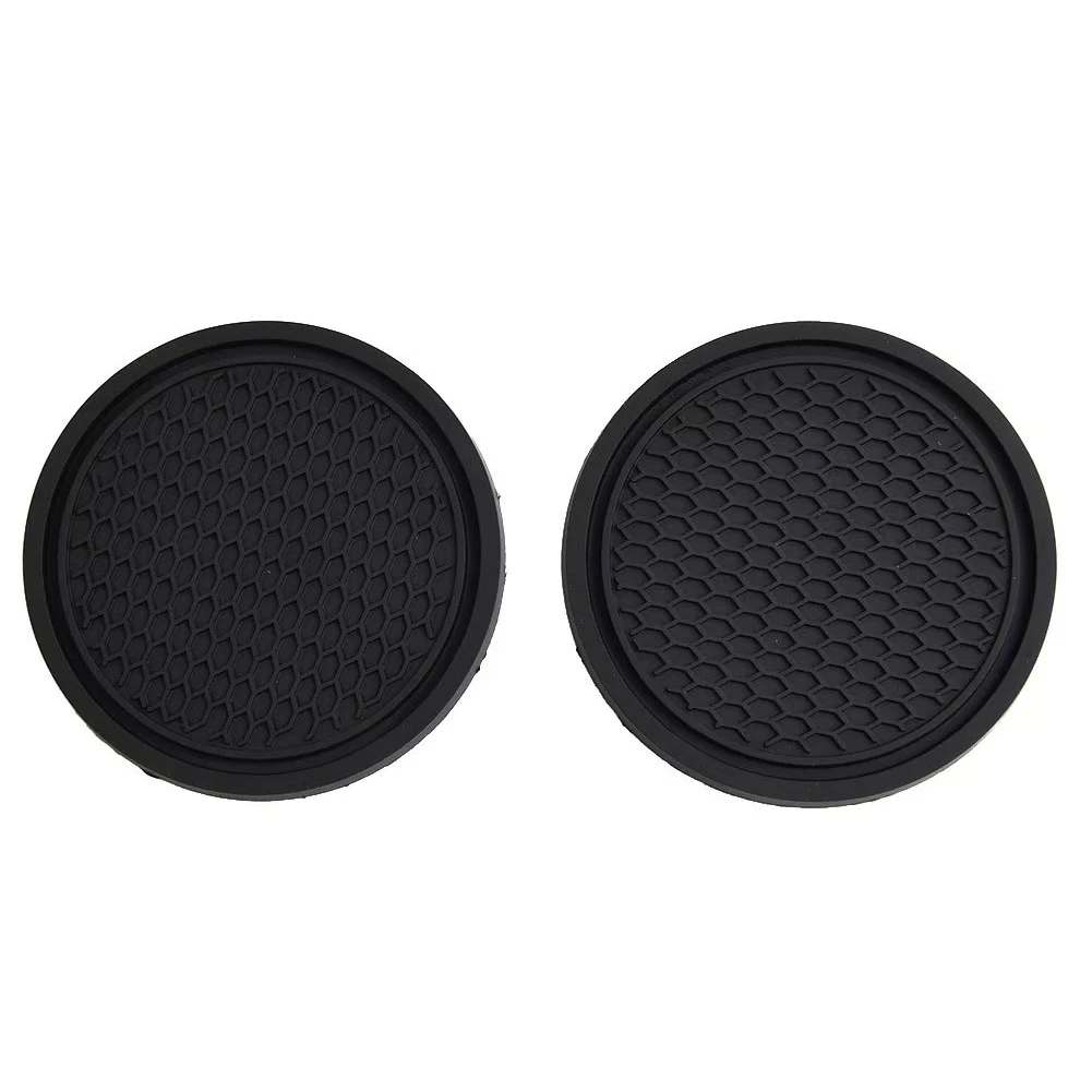 2 Stuks Zwarte Auto Bekerhouder Antislip Onderzetters Premium Pvc Auto Onderzetters Universeel Past Perfect Voor De Meeste Beker Auto-interieur Accessori