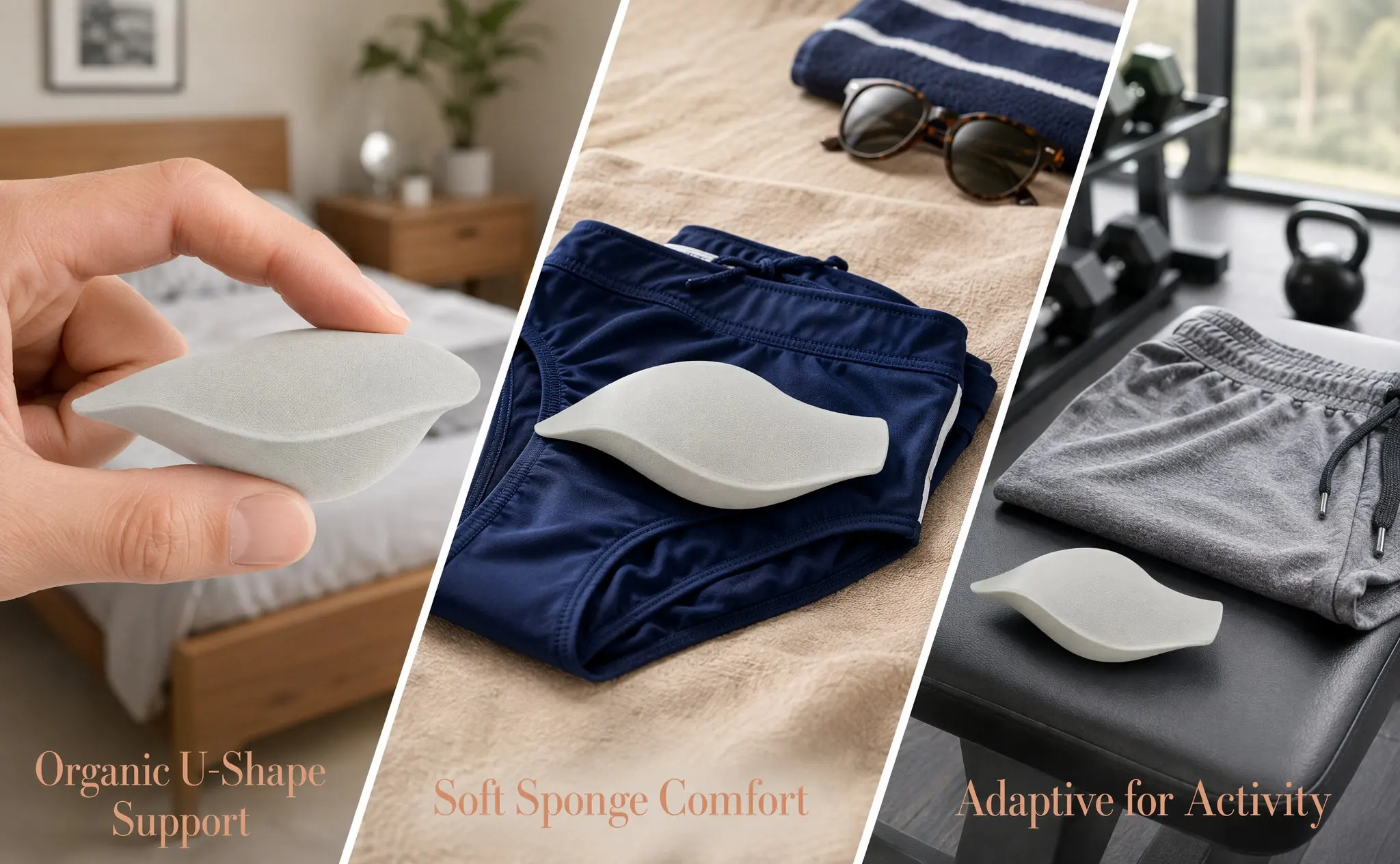 2Pcs Men Bulge Enhancing Sponge Pad 3D Underwear Pouch Cup Soft Cushion Swimwear Sports Use Bulge Enhancing Underwear