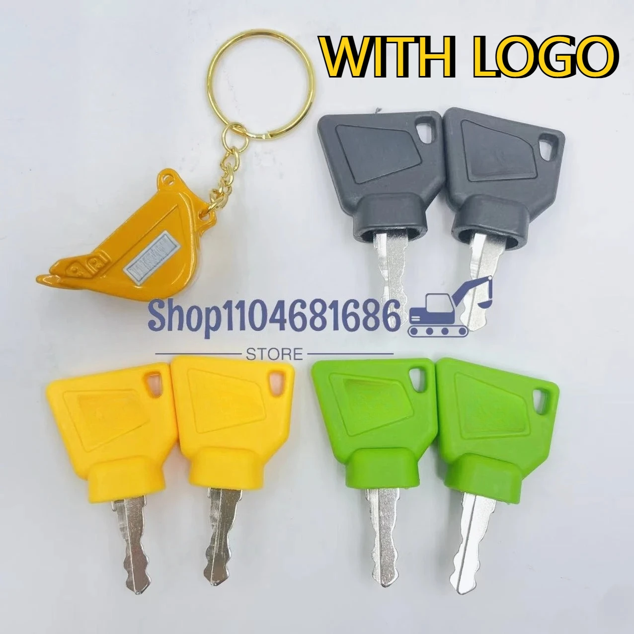 Heavy Equipment Keys - 2 Peças Chave de Ignição Preta