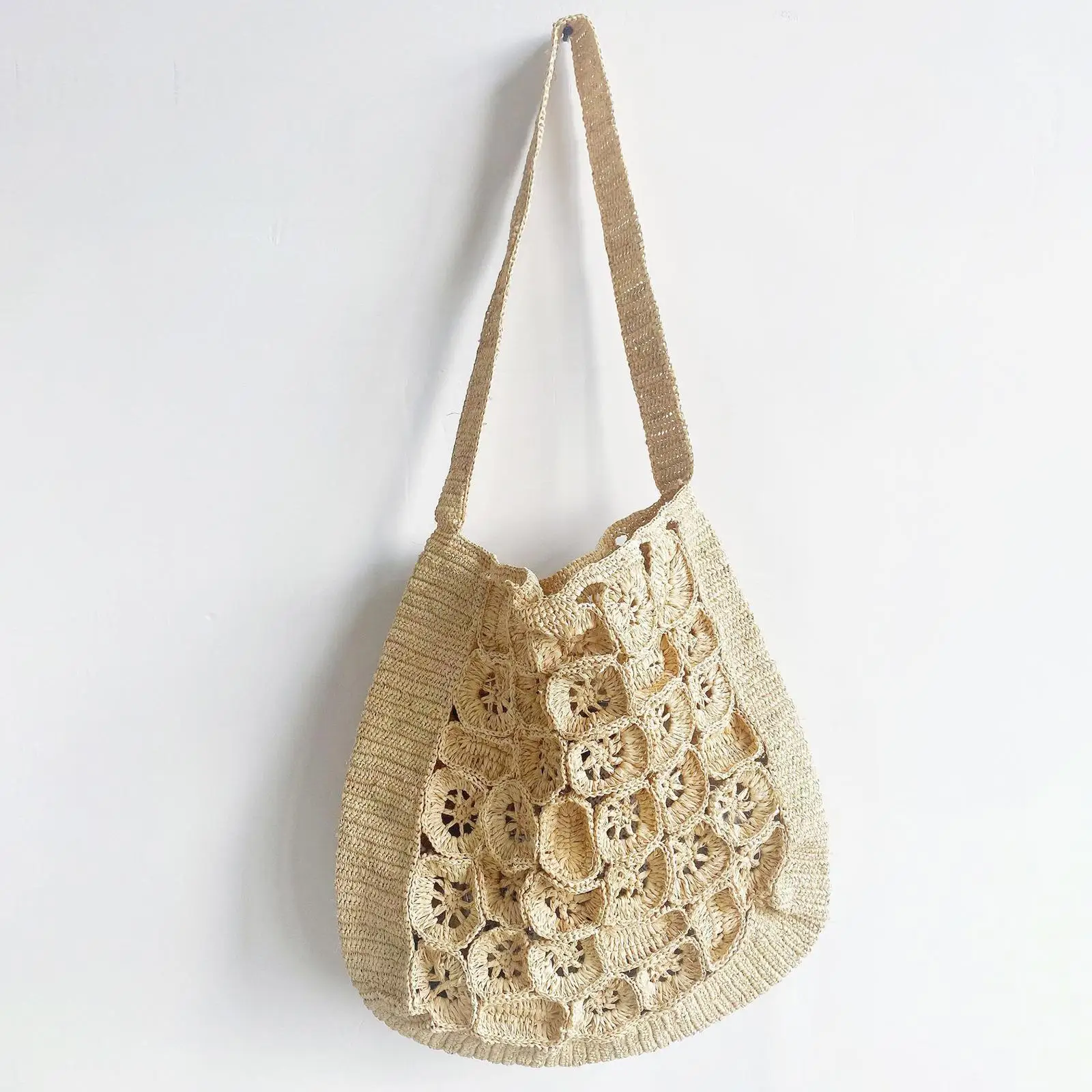 

Hollow Out Bag Sturdy Stylish Large Capacity Handmade Comfortable Handwoven