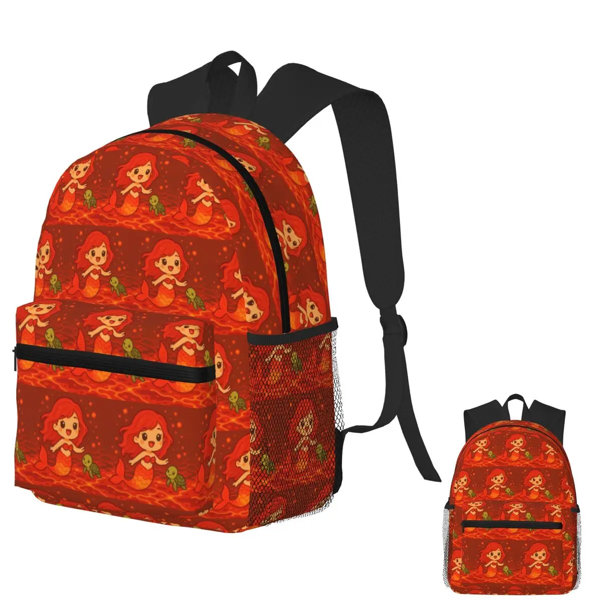 

Lava Tides & Fire Fins The Magma Mermaid Student Backpack School Bag Hiking Travel Daypack for Boys Girls Bookbag Shoulder Bags