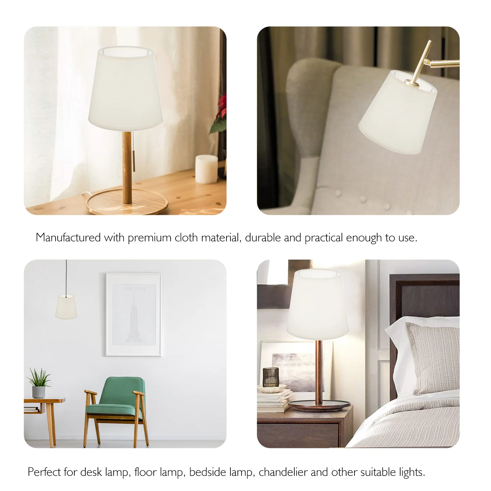 

Exquisite Lampshade Pvc Fabric Cream Wall Light Ceiling Chandelier Shade Durable Dust-Proof Decorative Lighting Home Decoration