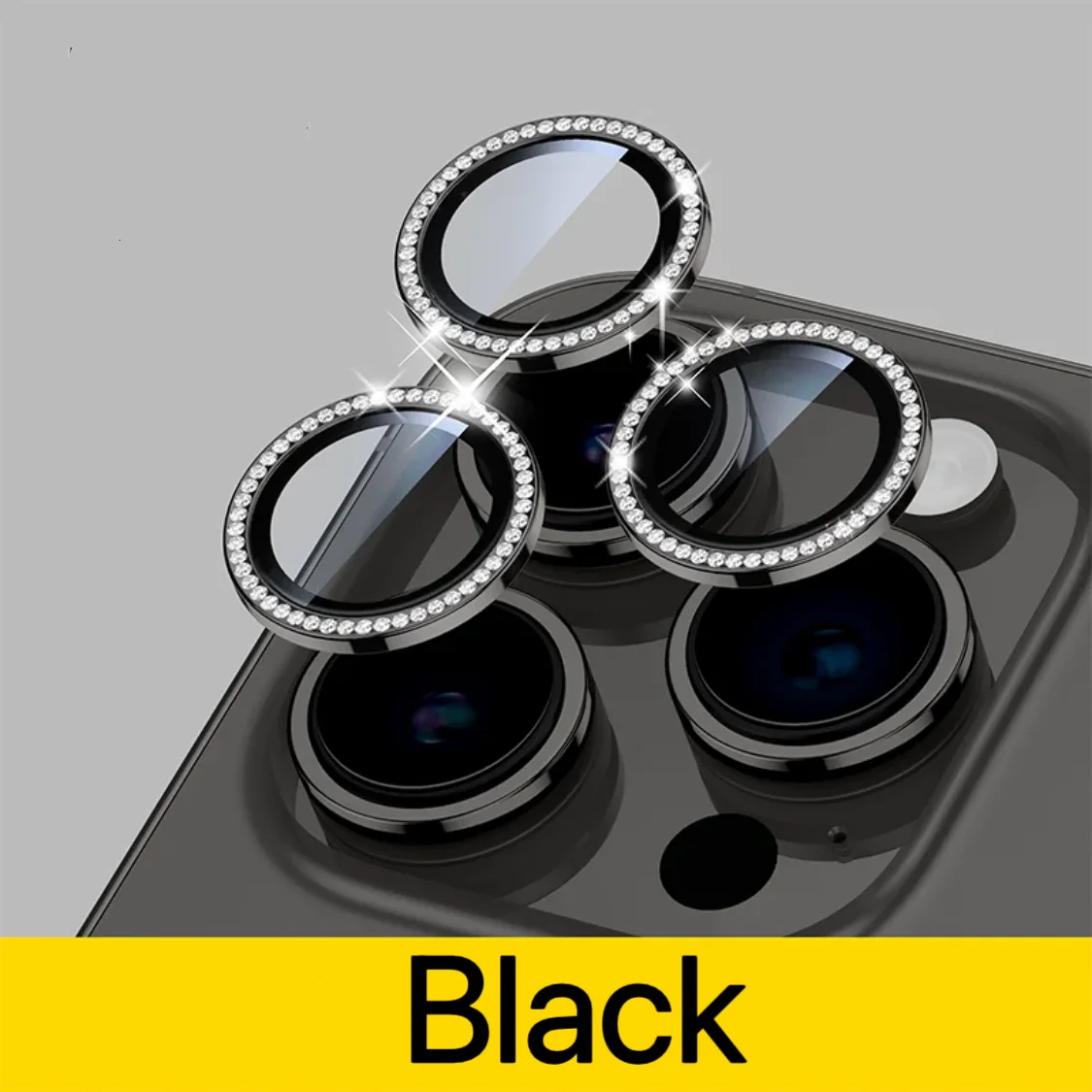 2-3 قطعة الماس بريق حماية الكاميرا آيفون 13 14 15 16 17 برو ماكس عدسة الزجاج المقسى آيفون 15 14Plus حلقة معدنية