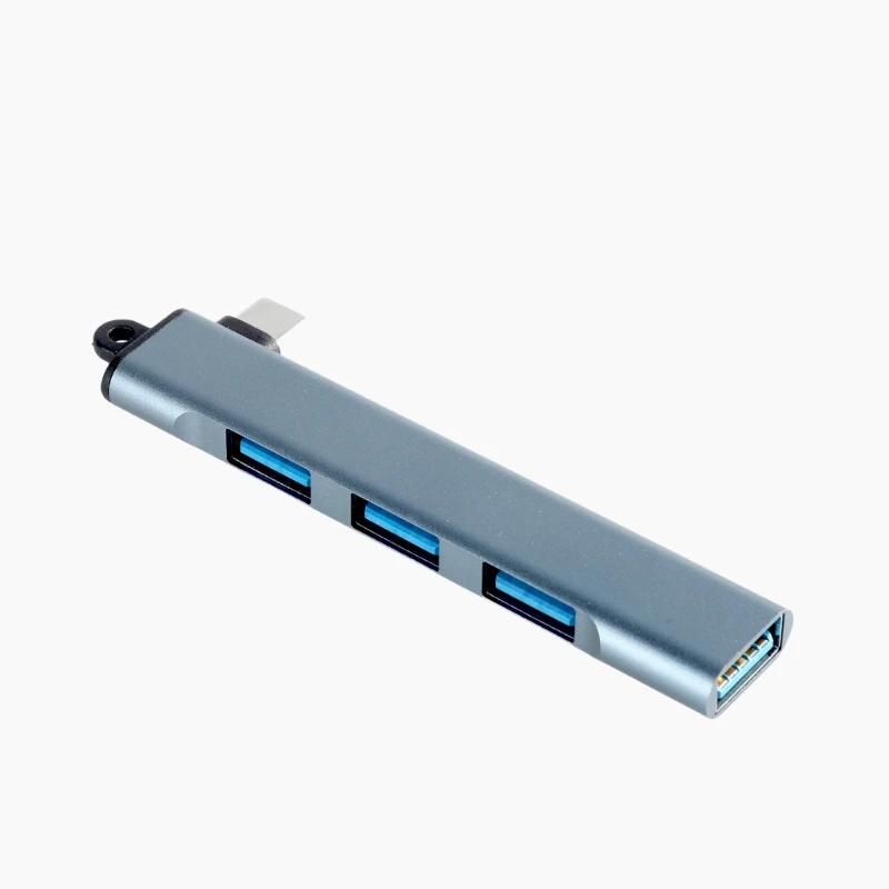 Conveniente estación acoplamiento USB C con puerto cuádruple para teclados mouse, lector unidad