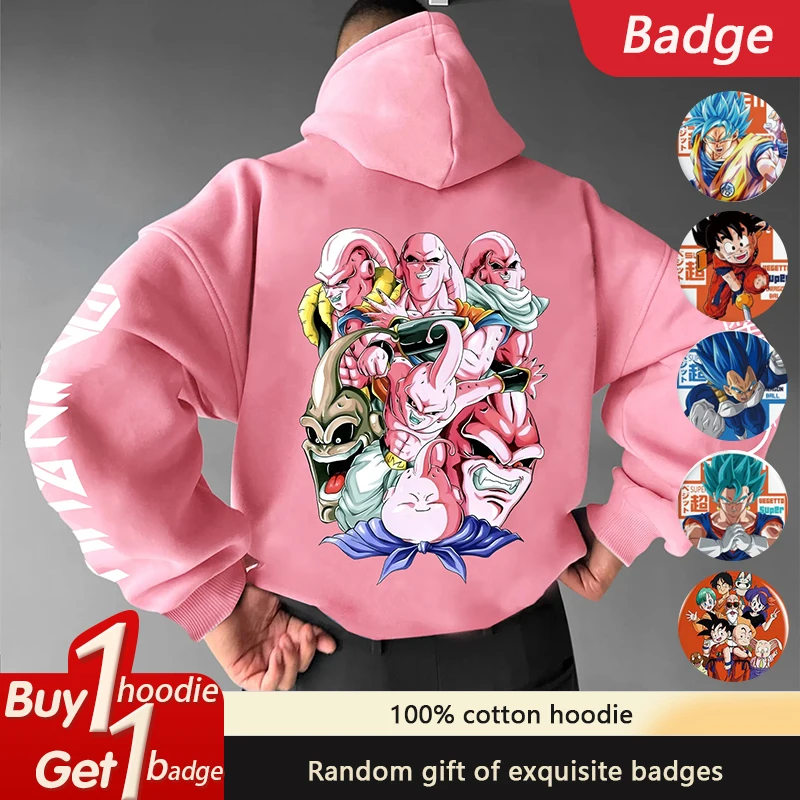 

Dragon Ball GOKU Vegeta Loose Hoodie Anime Peripheral Autumn and Winter Men's and Women's Cotton Sports American Sweater Top