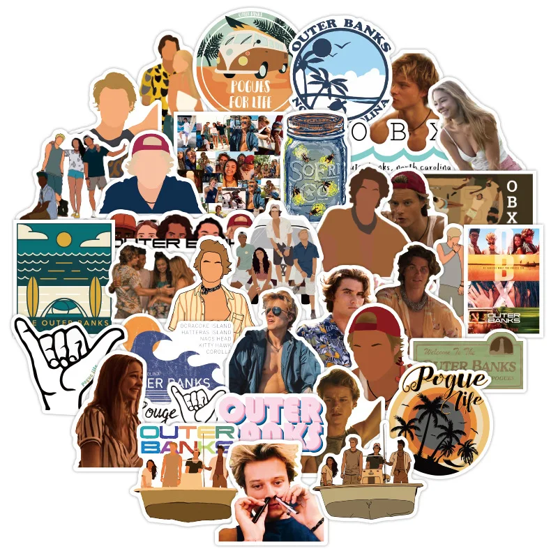 10/30/50/100PCS Classic TV Series Outer Banks Stickers Skateboard Laptop Motorcycle Phone Suitcase Waterproof Sticker Kids Toys