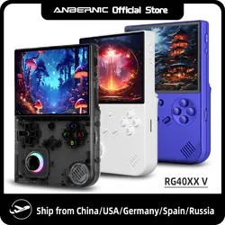 ANBERNIC 휴대용 게임 플레이어, 리눅스 4.0 인치, IPS 640x480 화면, TV-HD 출력, 3200mAh 배터리, RGB 조이스틱, RG40XXV, RG 40XXV, 64 비트