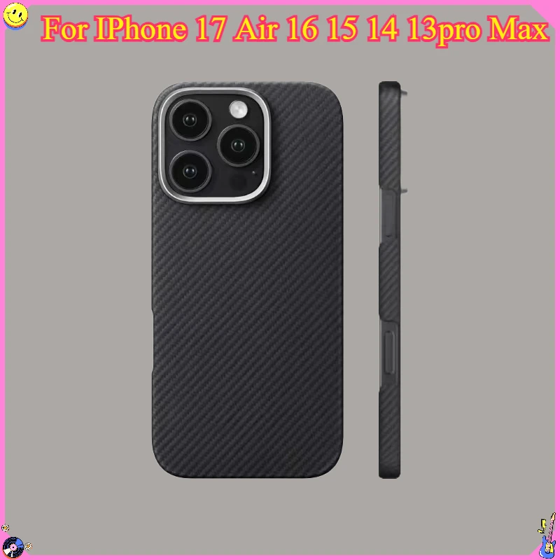 Carbon Fiber Case for IPhone 17 Air 16 15 14 13pro Max Carbon Fiber Lens Protection Aramid Cover for IPhone16 15 Pro Carbon Case