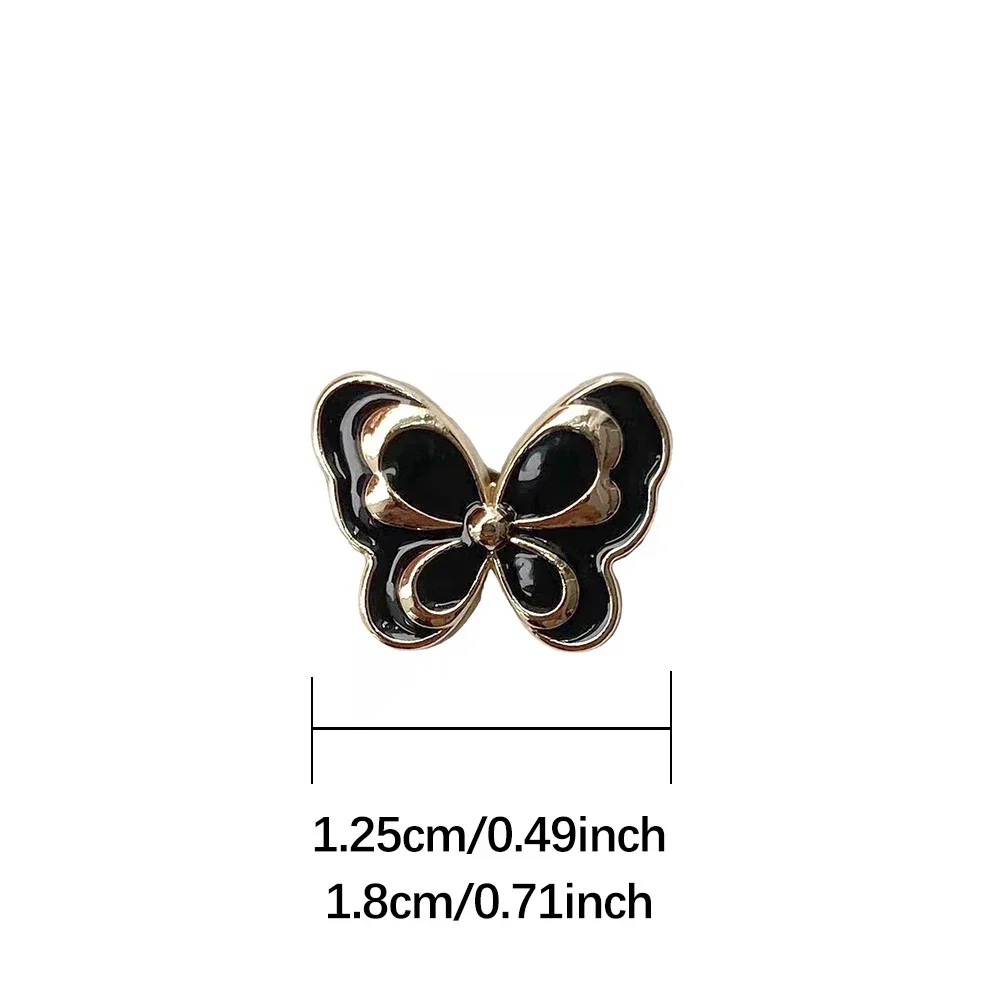 10 Pieces/set Beautiful Small Butterfly Shape Buttons, Jumper Cardigan Coat Dress High-grade Black and White Decorative Buttons