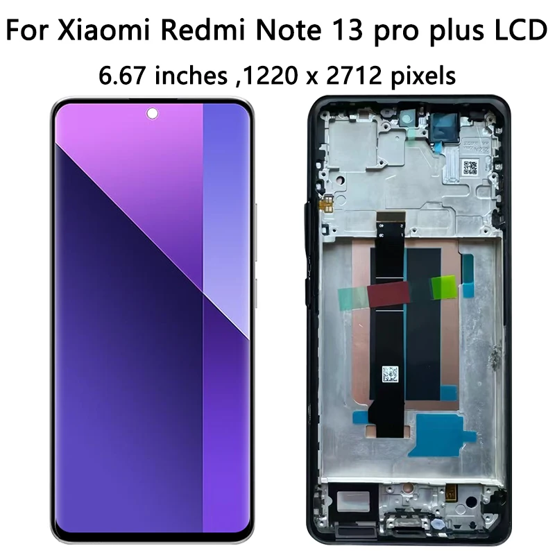 TFT Quality For Xiaomi Redmi Note 13 Pro+ 5G 23090RA98C LCD Touch Screen Digitizer For Redmi Note13 Pro Plus Display Frame