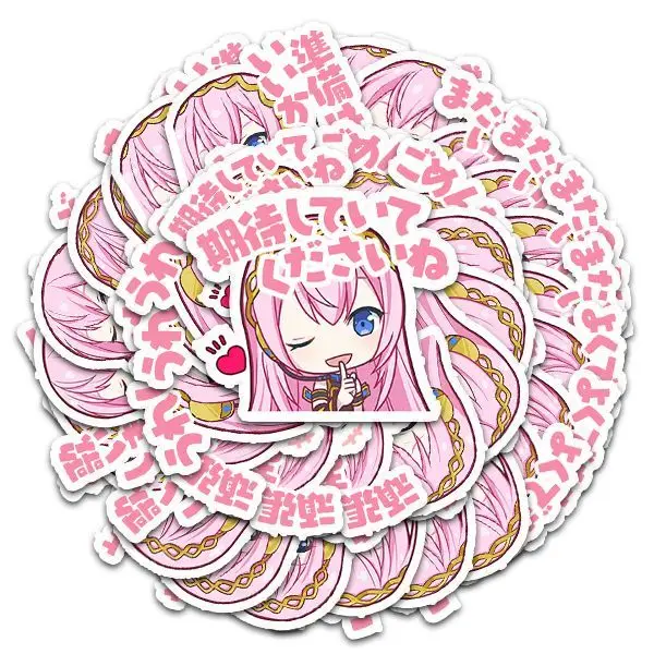 40Pcs/set New Anime Hatsune Miku Luka kawaii Figure Waterproof sticker model toys DIY Hand account stickers Gifts