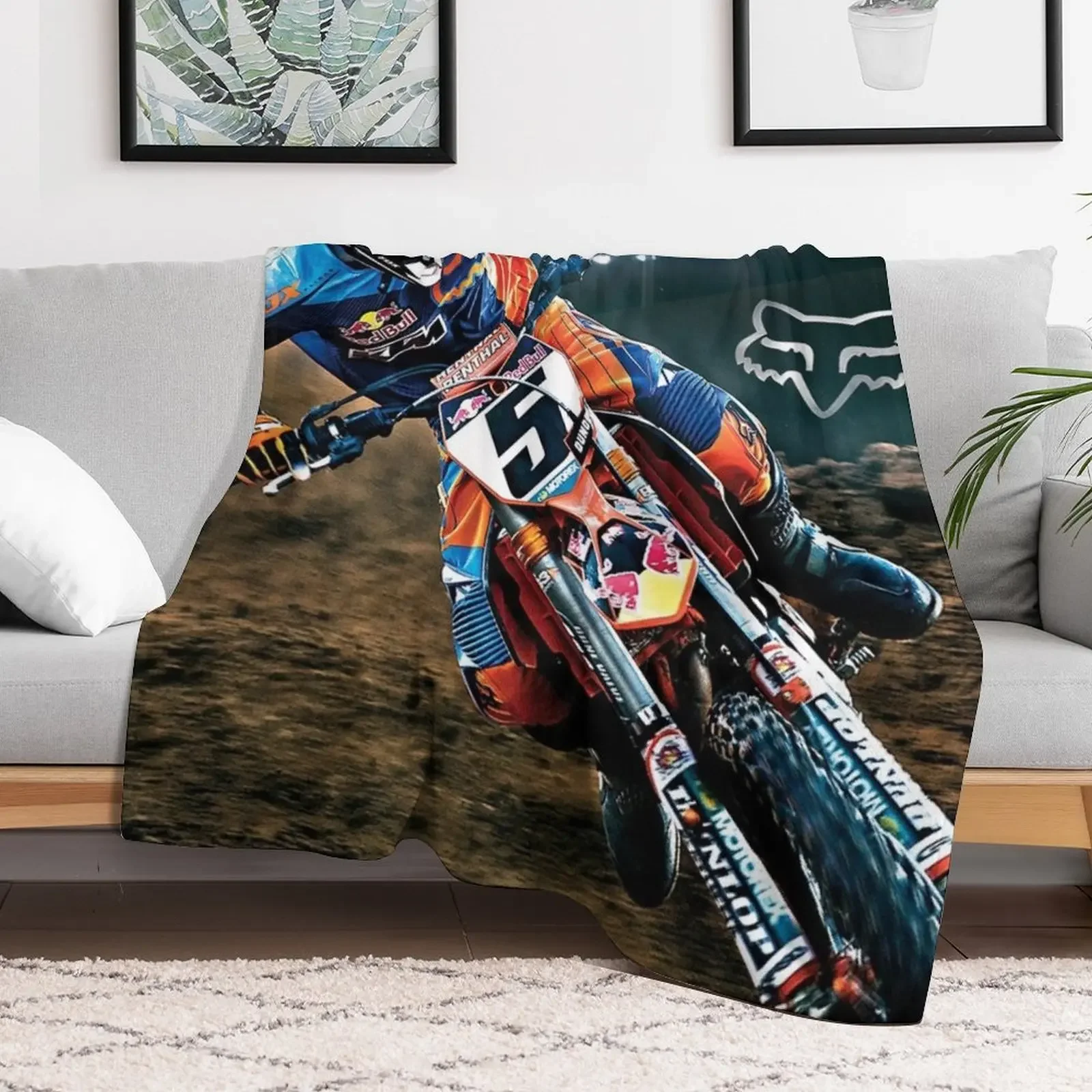 Ryan Dungey Motocross-Racer Throw Blanket Furry Soft Beds Bed covers Blankets