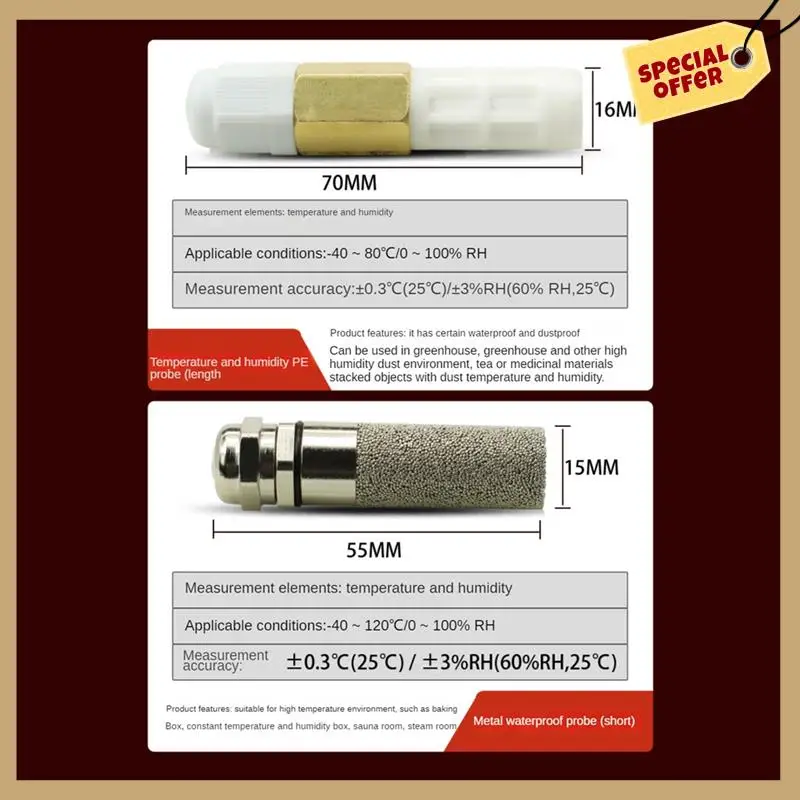 DC5-28V RS485 Датчик температуры и влажности Modbus XY-MD03 Коллектор температуры и влажности - металлическая головка, простая в использовании