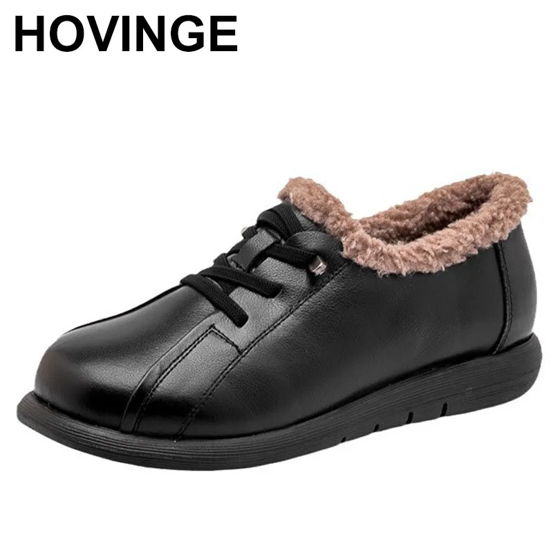 

New Winter Wool Warm Mom Cotton Shoes Flat Bottom Non slip Deep Mouth Single Shoes Women's Casual Hairy Shoes