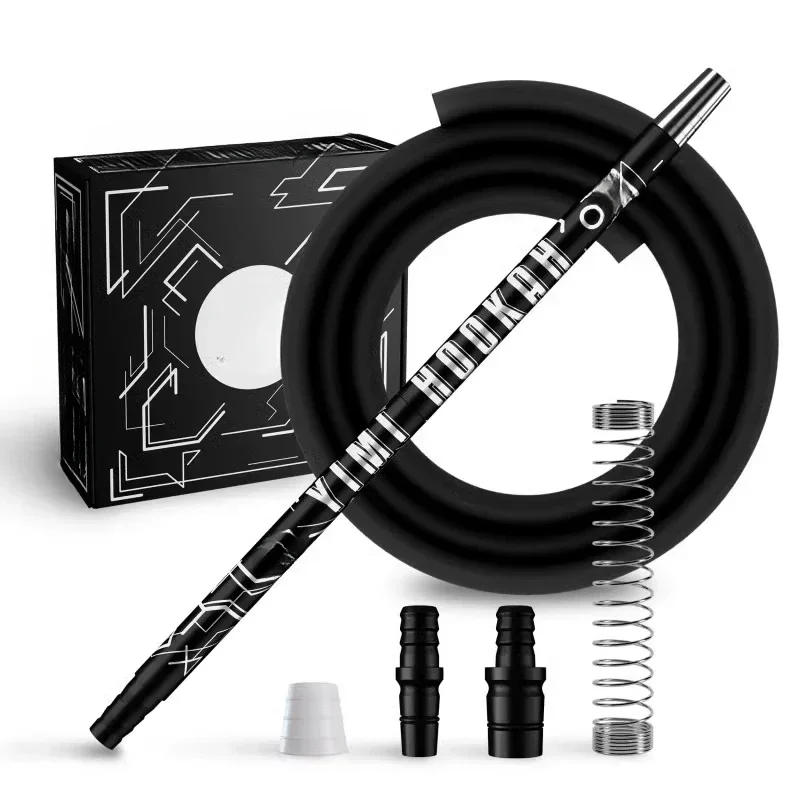

360 Degree Hookah Pipe Set Aluminum Handle Food Grade Silicone Pipe Stainless Steel Nozzle
