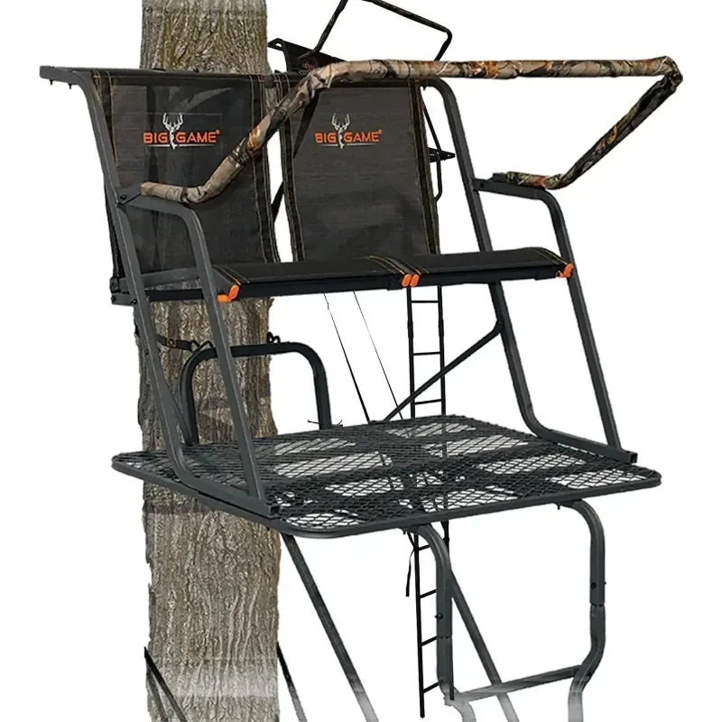 Big Game 2 Person Deer Hunting Ladder Climbing Tree Stand with Flex-Tek Seat