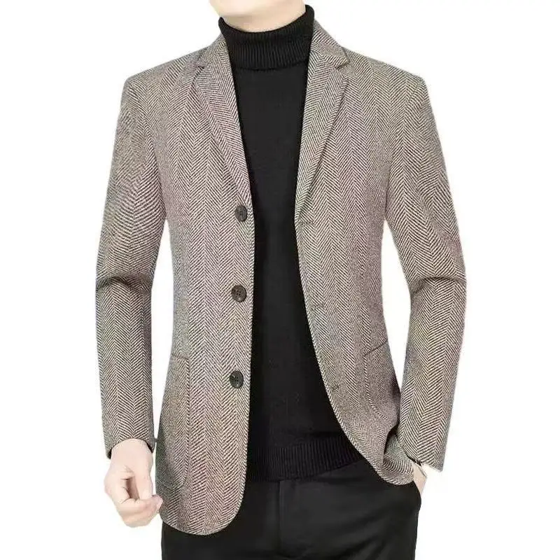 High-Quality 2026 New Business Suit Luxury Three-Button Men's Blazer Jacket for Middle-Aged And Young Men Premium Quality