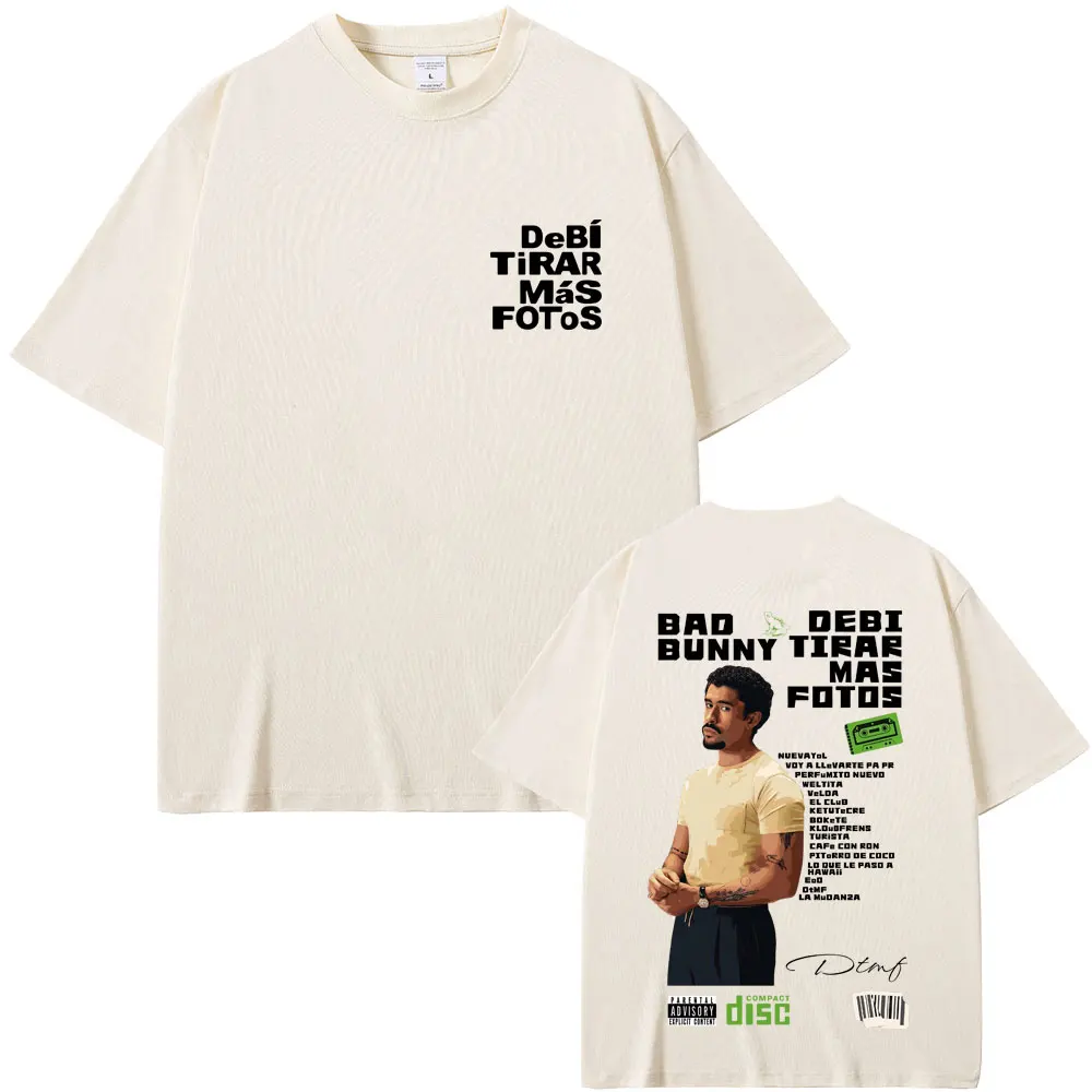 

Limited Rapper Bad Bunny DeBi TiRAR MaS FOToS DTMF Graphic T-shirt Men Women Clothing Hip Hop Fashion Street Crewneck T Shirts