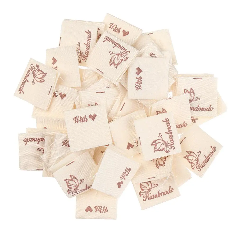 50 шт. DIY мультфильм кошка вязание шерстяной шарик швейные аксессуары бирки для одежды тканевые этикетки для одежды ручной работы с любовью