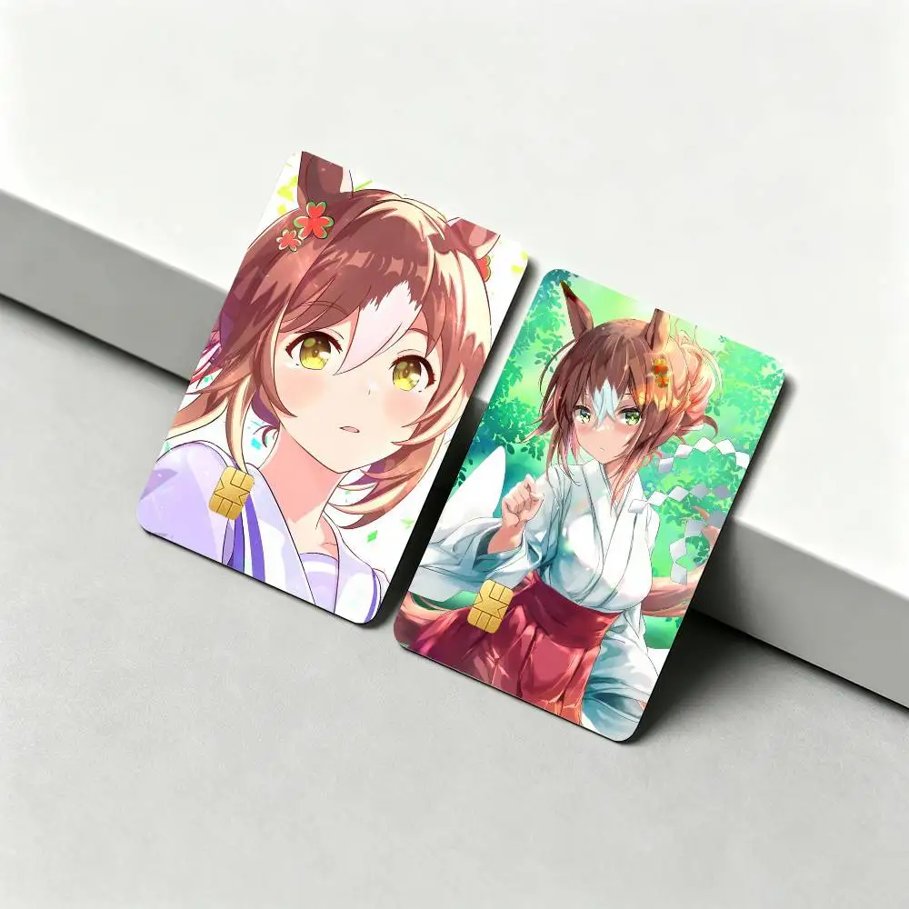 Fine Motion Umamusum 1Set 4Pcs Waterproof Card Skin Stickers for Credit Bus IC Cards