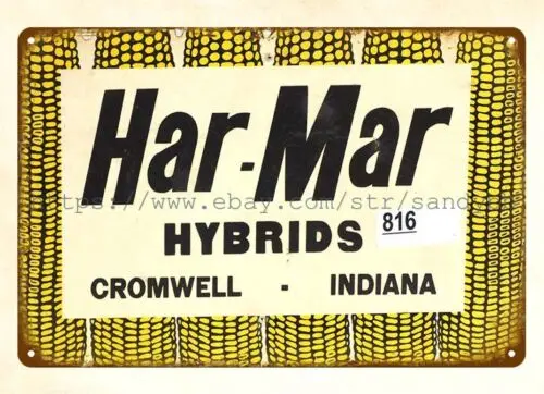 decorative wall plaques Har-Mar Hybrids seed corn farm cottage metal tin sign