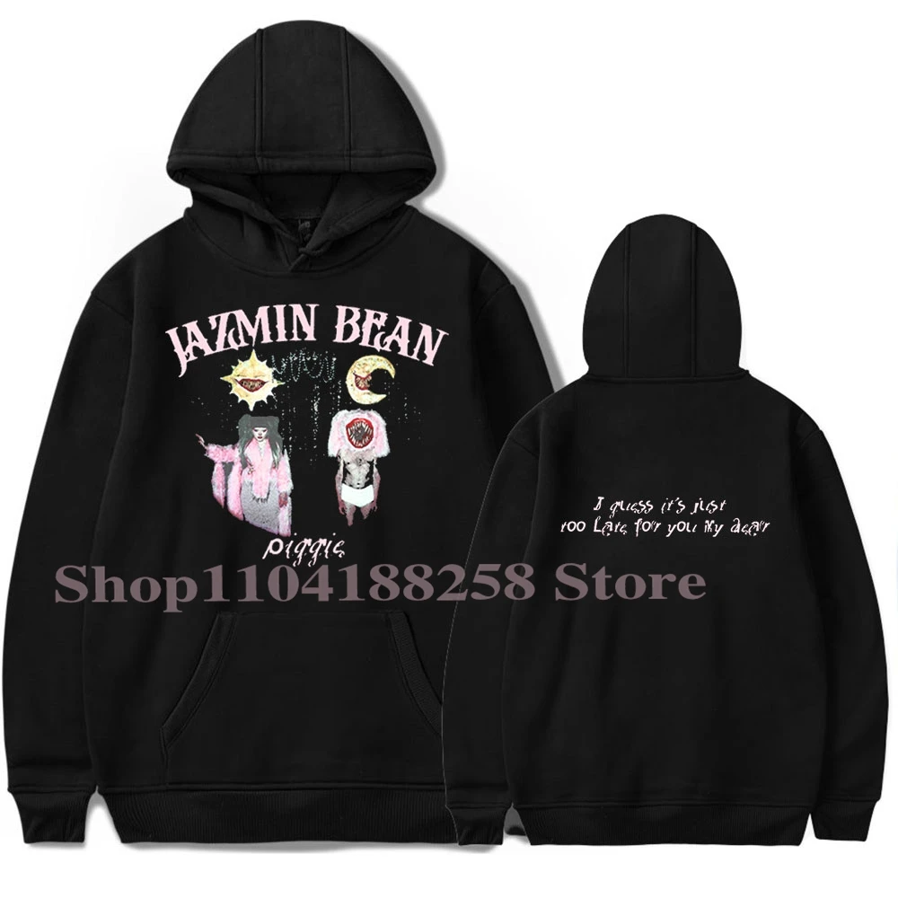 Jazmin Bean IT'S JUST TOO LATE Hoodies Merch Women Men Popular Graphics Unisex Trendy Casual Streetwear