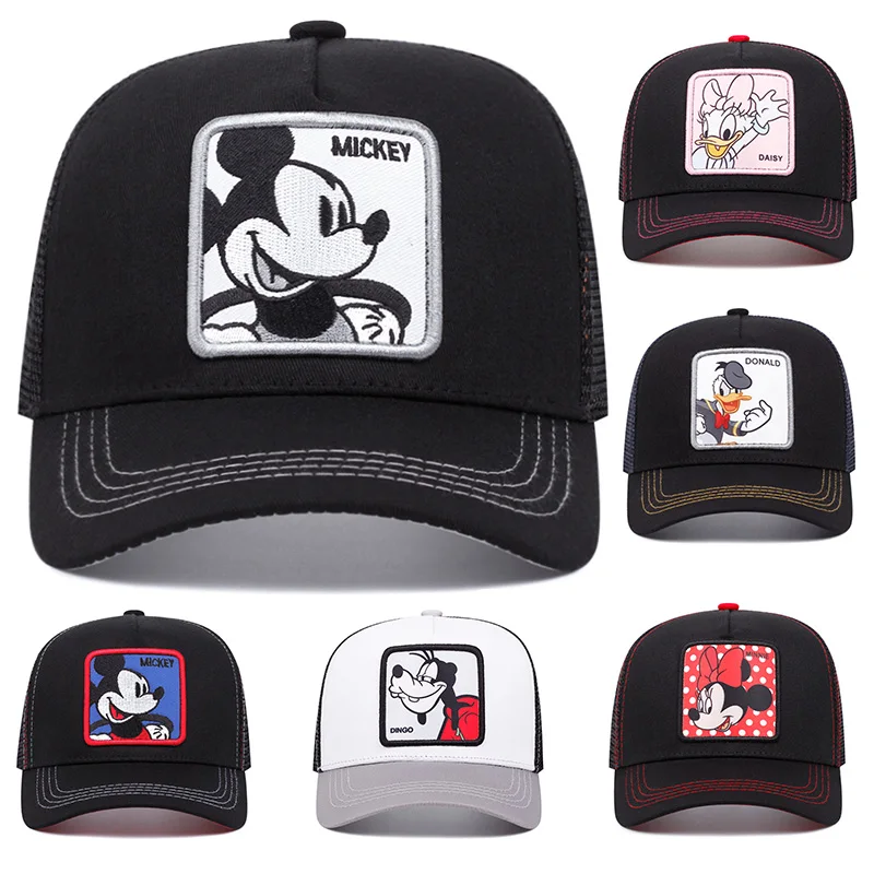 Mickey Donald cartoon embroidery baseball cap Summer outdoor net mesh hat trucker hat