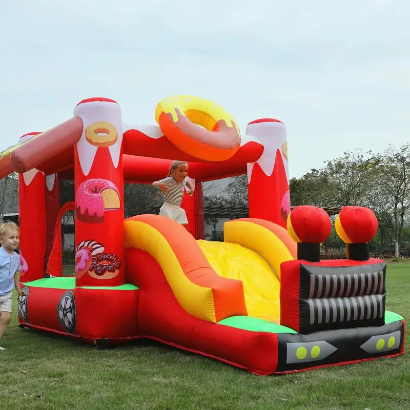 Free Shipping Inflatable Party Castle Bounce House Bouncer UL Strong Blower included Fun Slide and Bounce Area Castle Theme