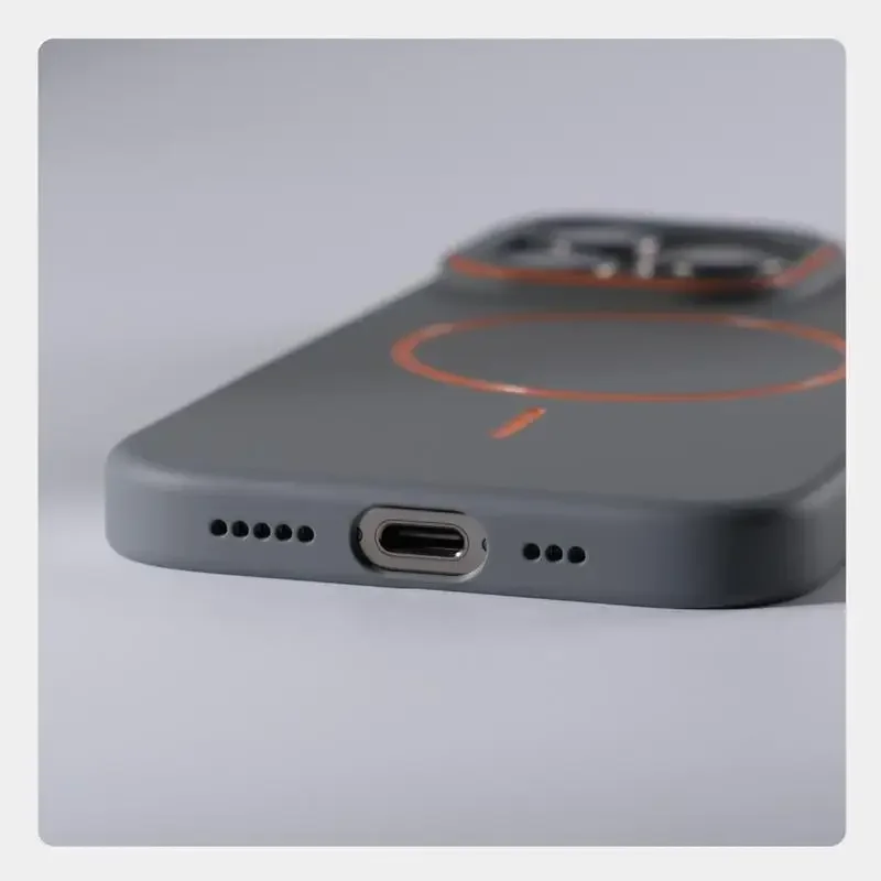 Ultrathin Simple For Magsafe Phone Case for Iphone 16 Pro Max 15 Pro 14 13 12 Matte Hit Color Lens Wireless Charging Hard Cover
