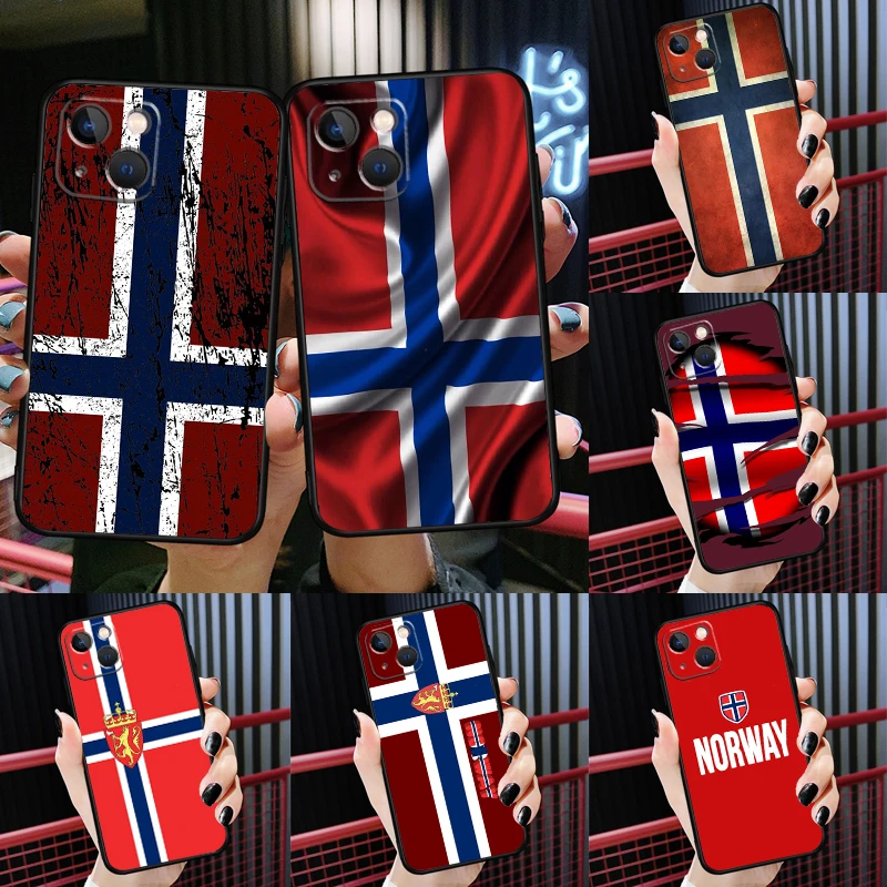 Norway Flag Phone Case For iPhone 15 13 11 12 14 Pro Max XS Plus X XR 12 13 Mini Soft Cover