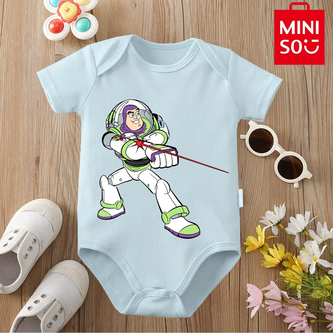 

Боди из 100% хлопка с принтом «История игрушек» MINISO, мягкая детская одежда, лучший подарок для ребенка, комбинезон-комбинезон для новорожденных от 0 до 12 месяцев