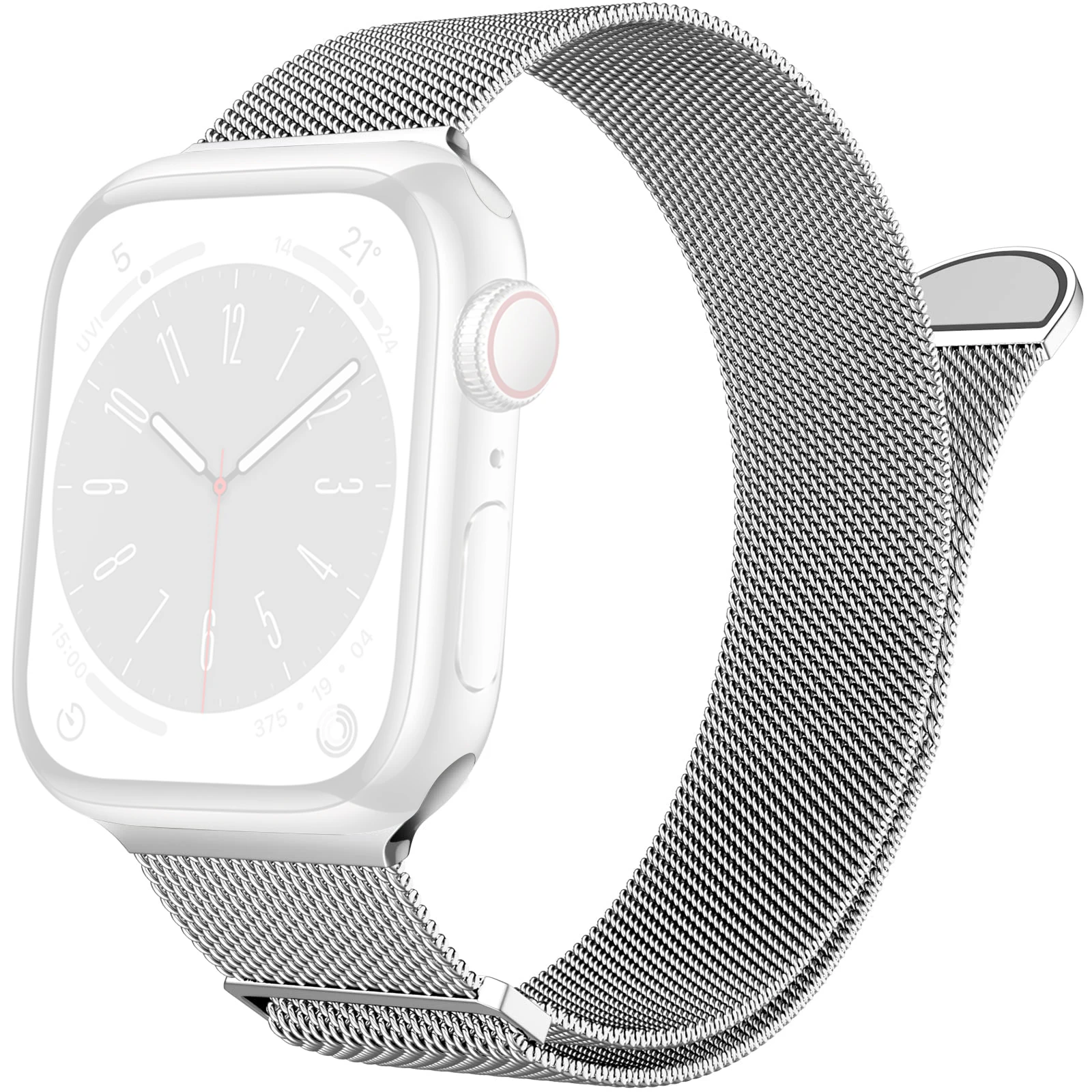 

Magnetic Strap for Apple Watch Series 10 9 8 7 SE 6 5 4 3 2 1 42mm 41mm 40mm 38mm Milanese Silver Smart Watch Band