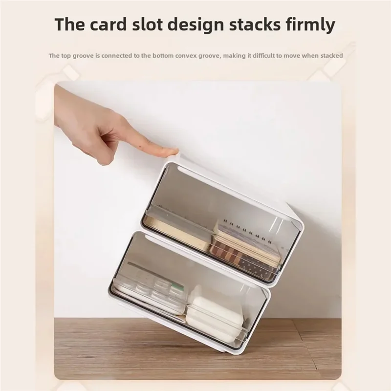 

ABGG-Stack Combination Portable Transparent Desktop Storage Box Drawer Type Office File Storage Box Study Bedroom