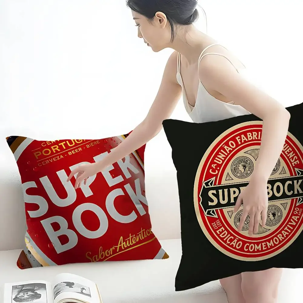 Super Bock Logo Pillow Anime Pillow Sofa Bed Head Pillow Cover Cushion Cover 45x45 Cm Fashion