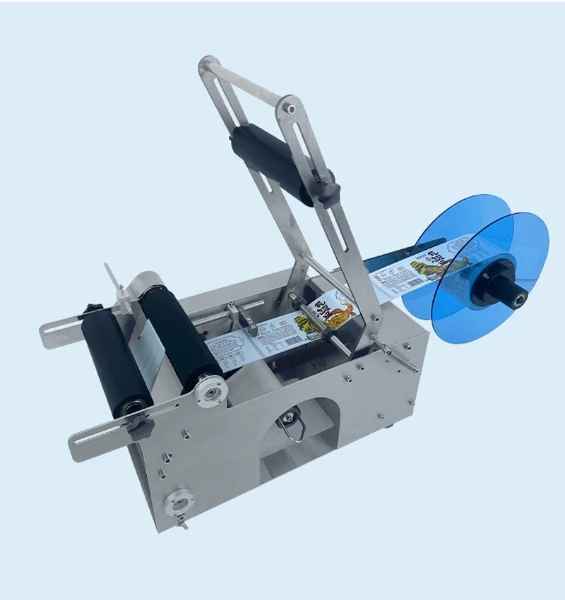 Desktop Sticker Semi Auto Small Round Glass Vial Plastic Bottle Adhesive Label Semi Automatic Labeling Machine