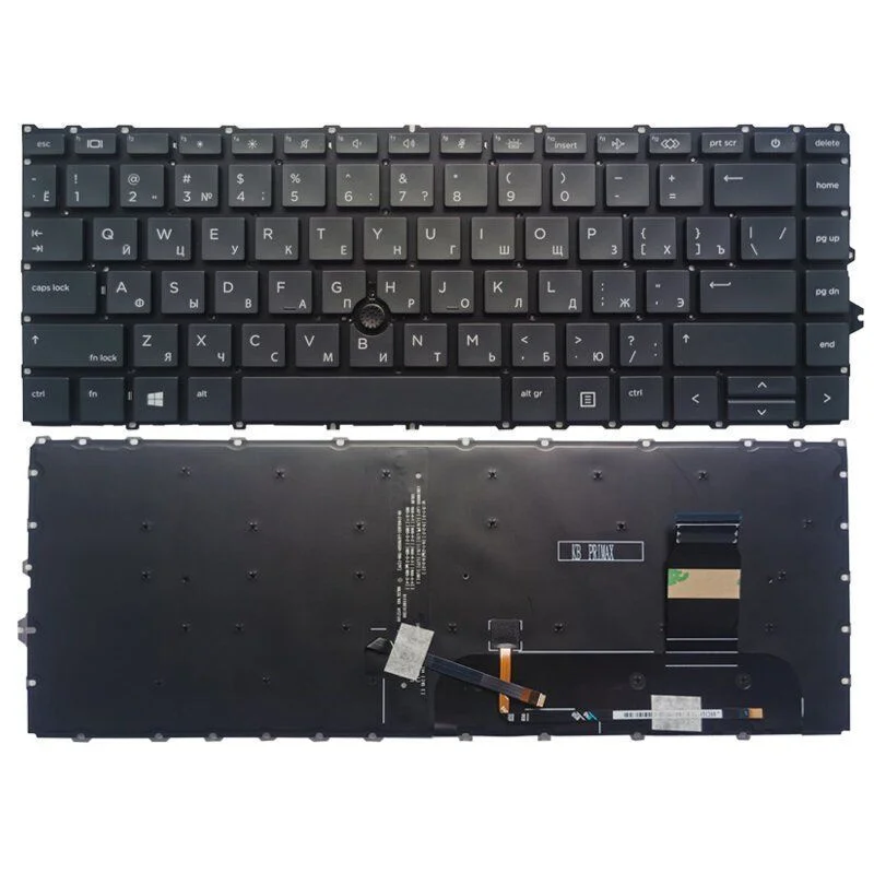 

XIN-Russian-US Backlight Laptop Keyboard For HP EliteBook 840 G7 845 G7 840 G8 845 G8 with Backlit With pointer