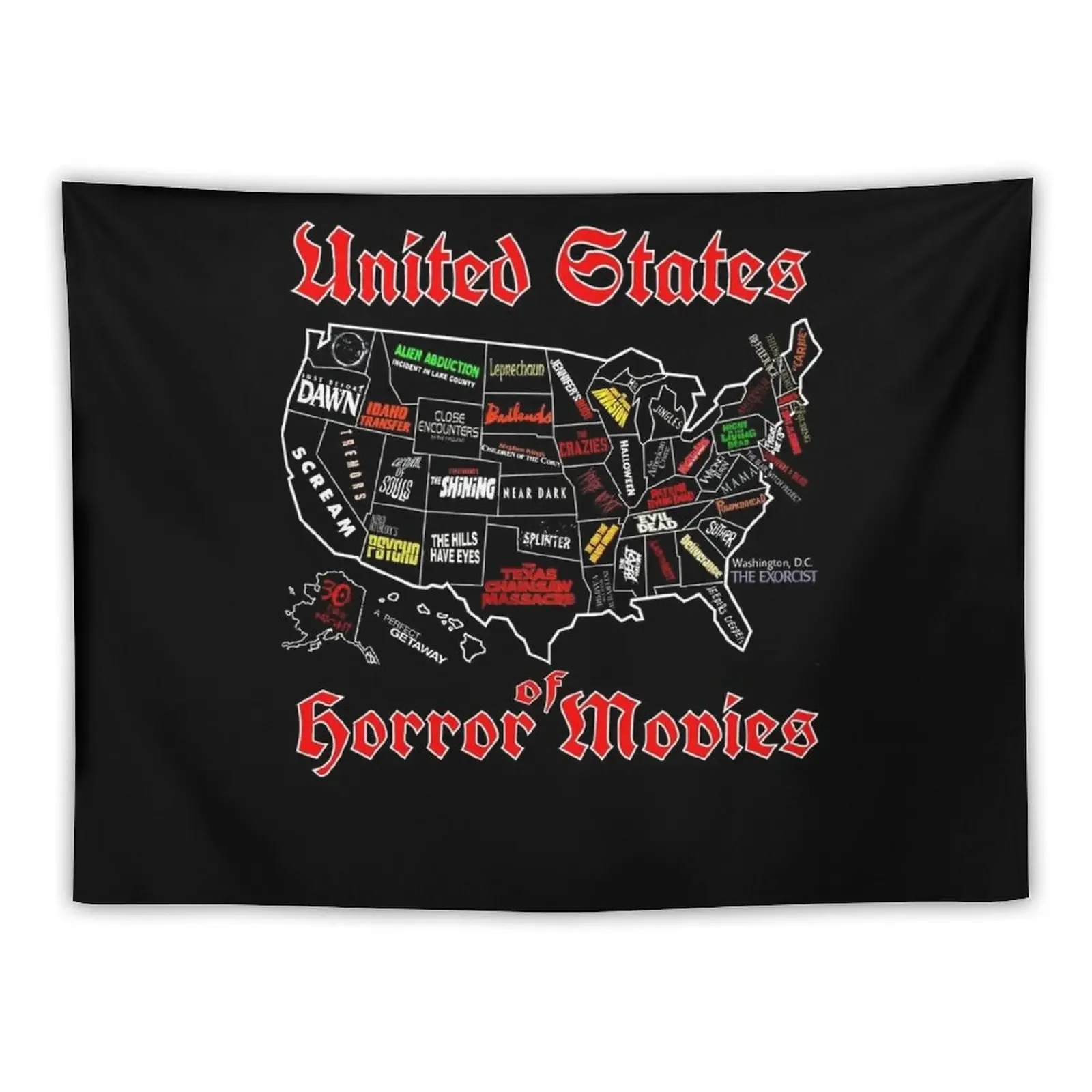 

Halloween Horror United State Of Horror Movies Fantastic Gift For Fans Tapestry Wall Art Wall Mural Tapestry