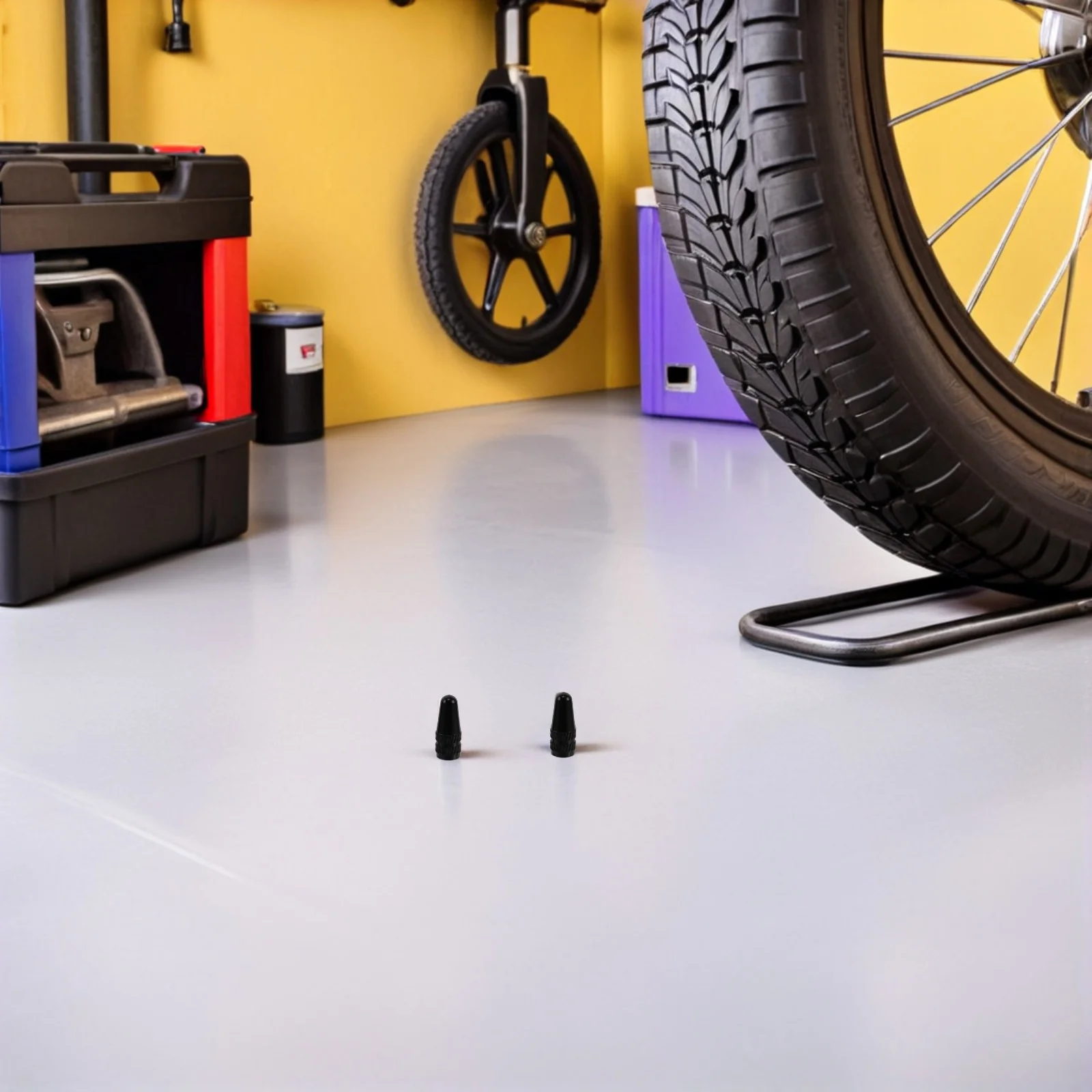 

50pcs French Valve Caps Aluminum Alloy Tire Valve Stem Covers 0.67"X0.22" Dustproof For Road Mountain Electric Bikes Black