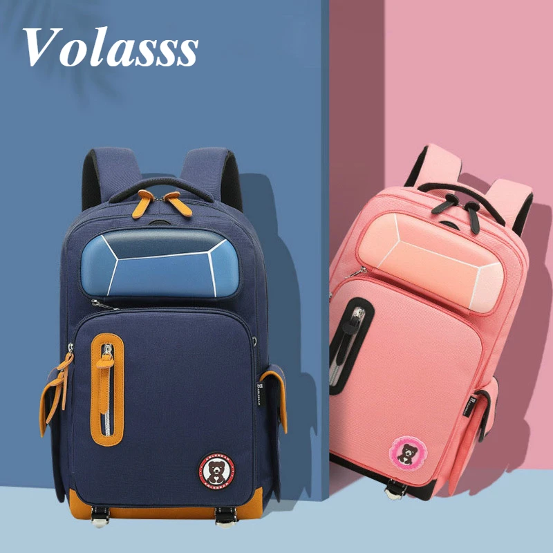 VOLASSS – sac à dos grande capacité pour garçons et filles, cartable créatif avec trousse à crayons, cartable d\'école étanche pour enfants