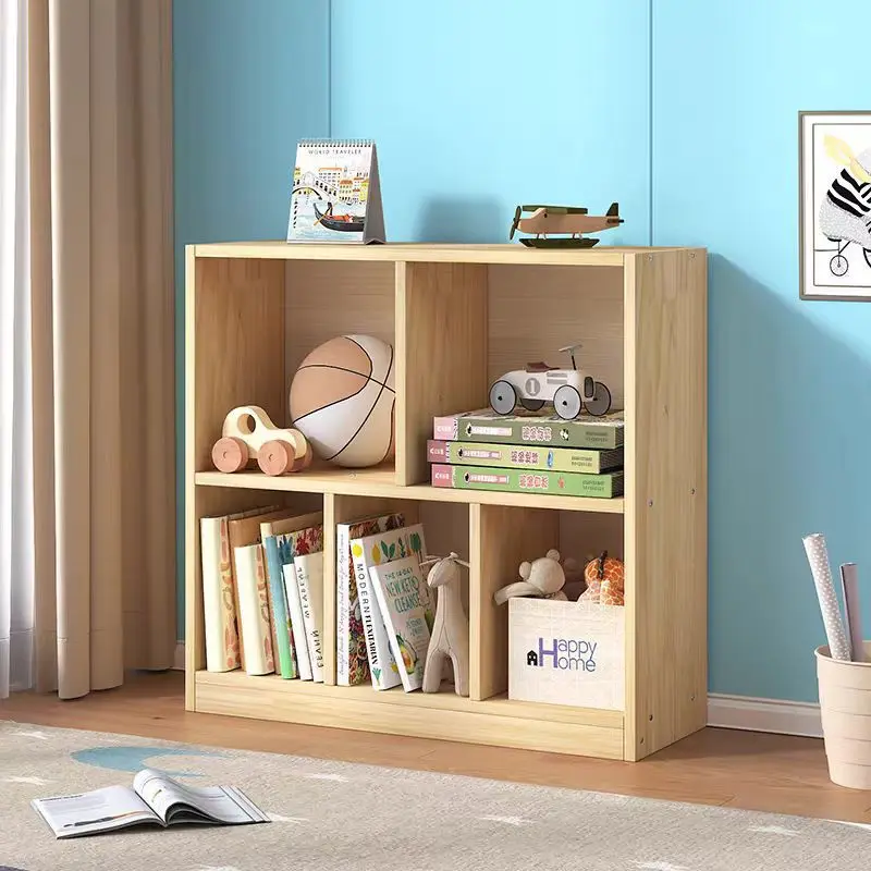

Детский двухслойный книжный шкаф из сосны, книжный шкаф из массива дерева и лака, книжная полка, детский шкаф для игрушек, шкафчик, решетчатый шкаф из цельного дерева