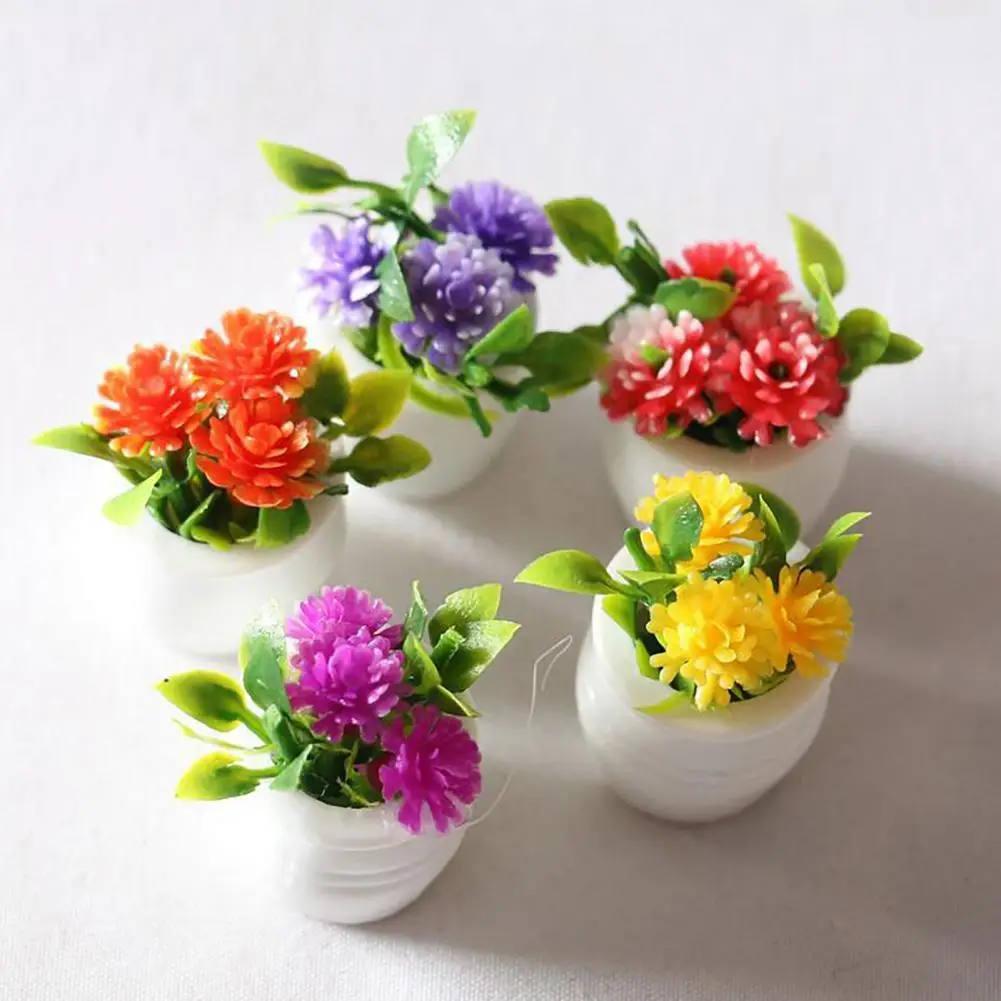 Novelty Simulation Pot Plant Miniature Vivid Color Pot Plant Dollhouse Decor  Mini Pot Plant    Mini Potted