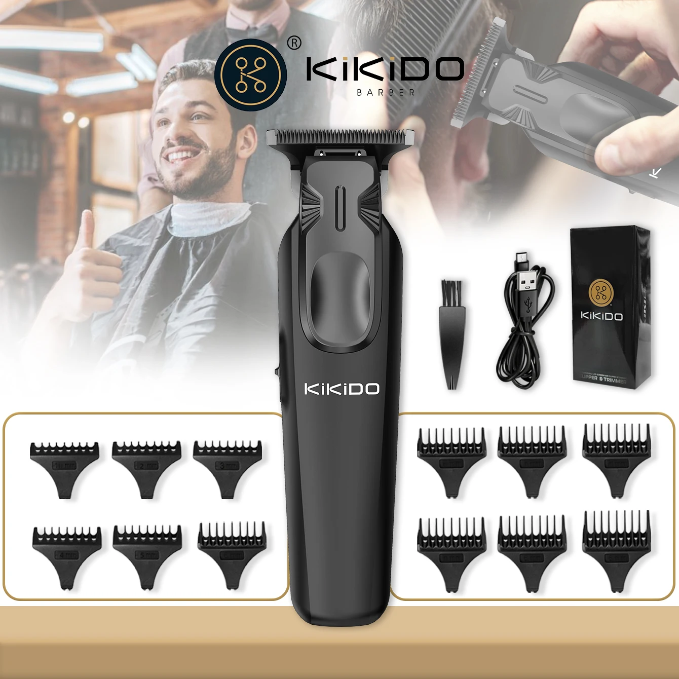 

KIKIDO KK-310 Hair Clipper Professional Barber Hair Trimmer Rechargeable Hair Cutting Machine Cordless Hair Cut Machine