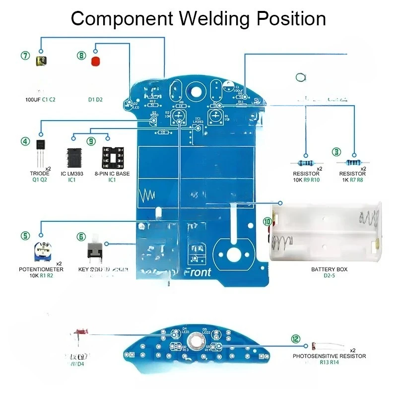 Practice Soldering Learning Electronics Kit Smart Car Soldering Project Kits Line Following Robot Beginners DIY Electronics - view 3