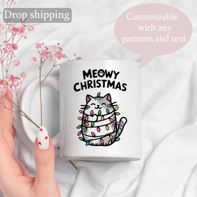 

Кружка с рождественским узором и текстом из высококачественной керамики, идеально подходит для подарка друзей, идеально подходящая для праздничного декора